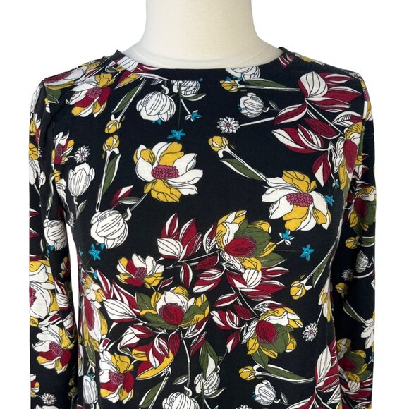 Comfer Dress Womens Small Black Floral New Short Tunic Twee Mini - Picture 3 of 8